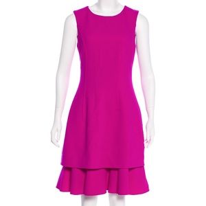 NWT Oscar de la Renta Magenta Wool Dress